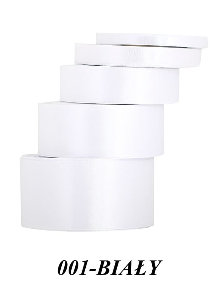 Wstążka satynowa 12mm/32mb, biały