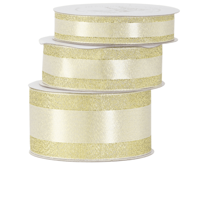 Wstążka satyna/pasek brokat 38mm/9mb, złota