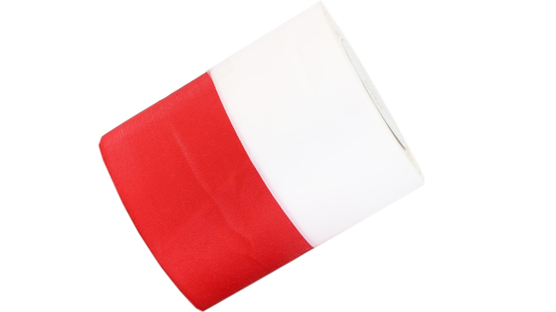 Wstążka satynowa biało-czerwona, 75mm/9mb 