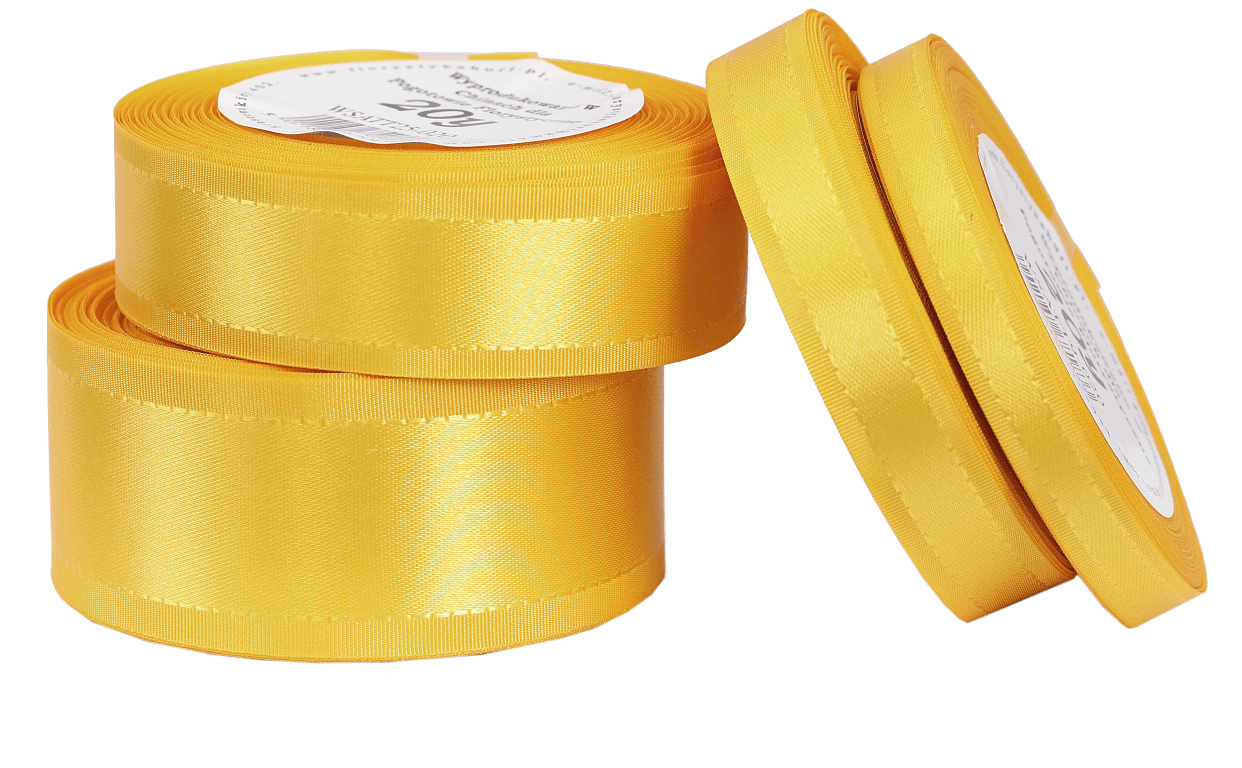 Wstążka z paskami satyna/tafta 15mm/20y, cytryna