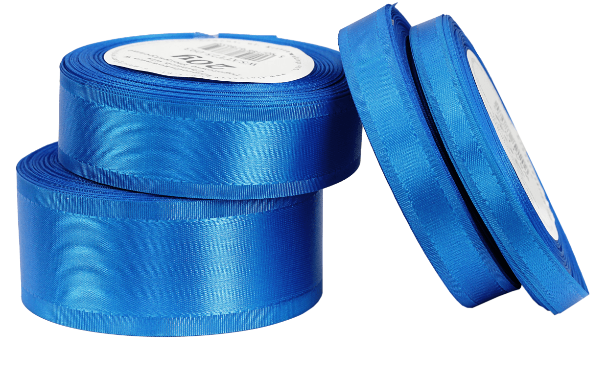 Wstążka z paskami satyna/tafta 38mm/20y, niebieska