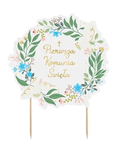 Topper na tort Pierwsza Komunia Święta, 20 cm