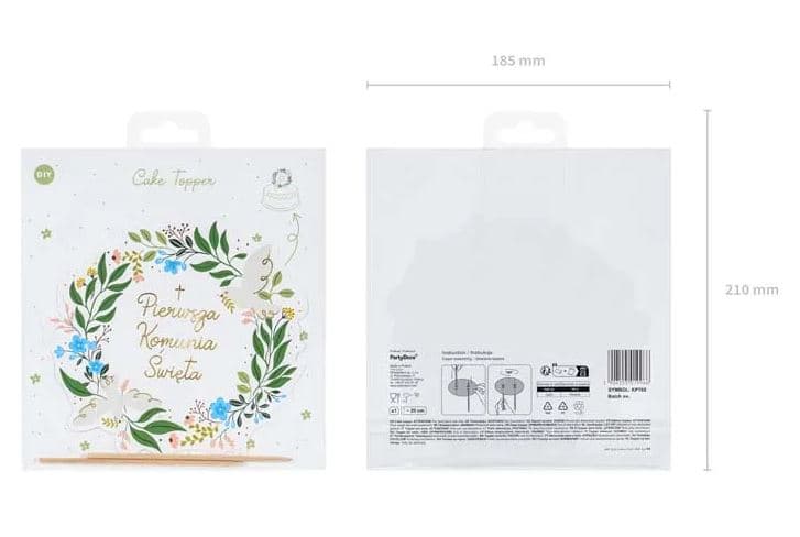 Topper na tort Pierwsza Komunia Święta, 20 cm