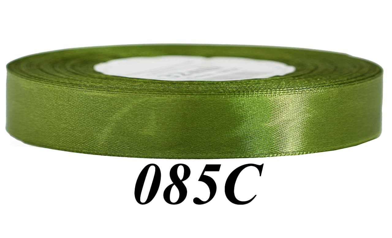 Wstążka satynowa 12mm/32mb, ciemna oliwka
