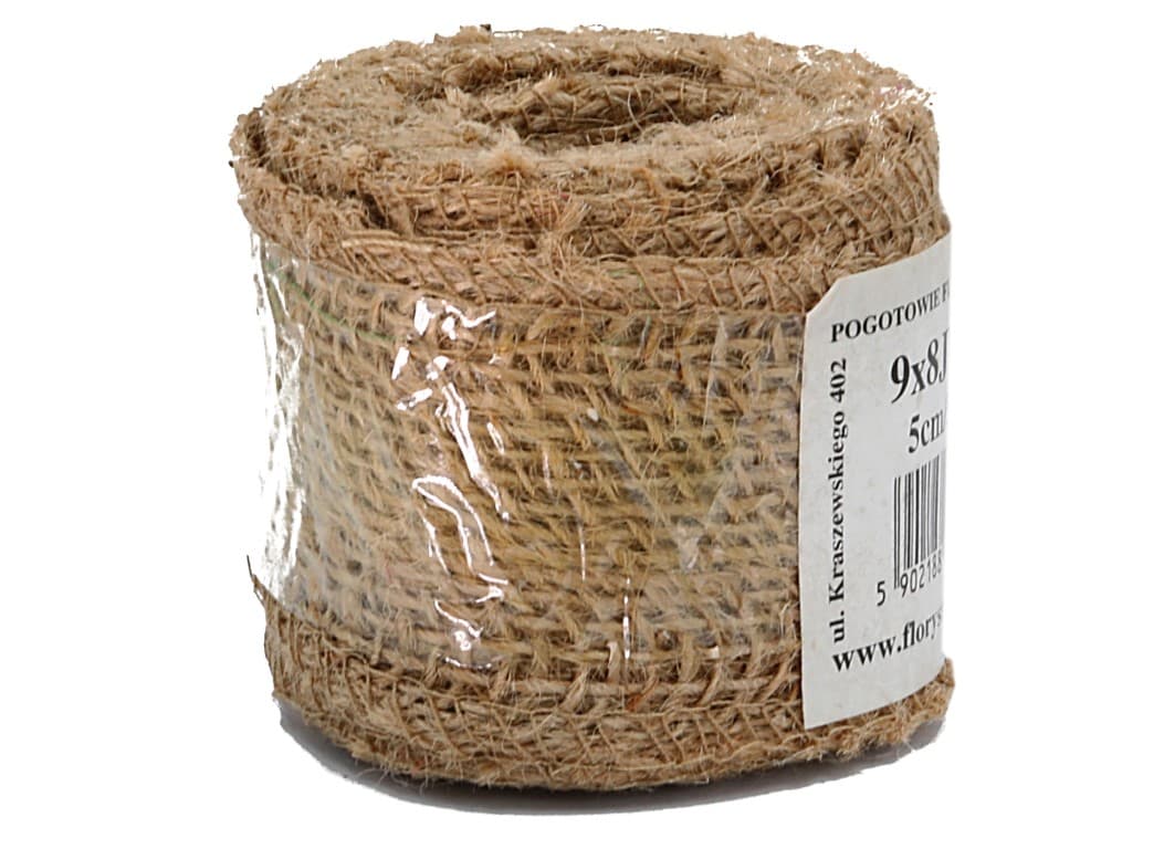 Juta obszywana, 9x8,5cm/5mb, 260g/m2, natura
