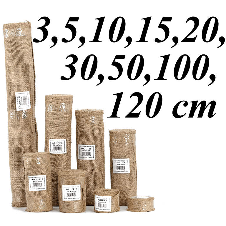 Juta obszywana, 9x8, 3cm/5mb, 260g/m2, natura