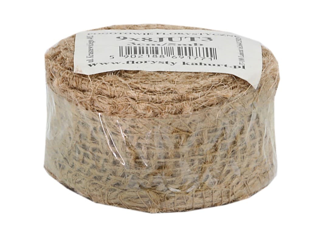 Juta obszywana, 9x8, 3cm/5mb, 260g/m2, natura