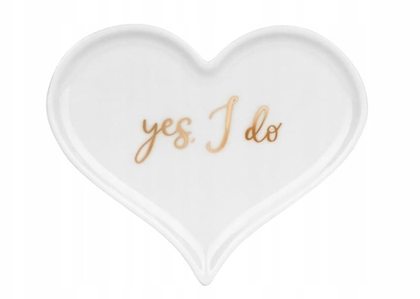 Talerzyk porcelanowy na obrączki Serce, 13.3x10.8 