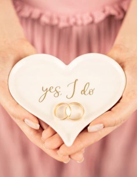 Talerzyk porcelanowy na obrączki Serce, 13.3x10.8 