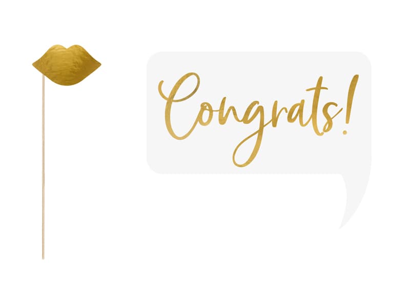 Gadżety do zdjęć na ślub, biało złote 1op/10szt.