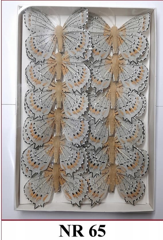 Sztuczne kolorowe motyle szer. 7cm, 12szt.