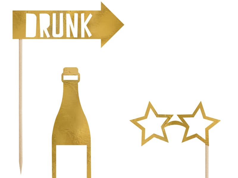 Gadżety do zdjęć Let's Celebrate,złote,1op./8szt