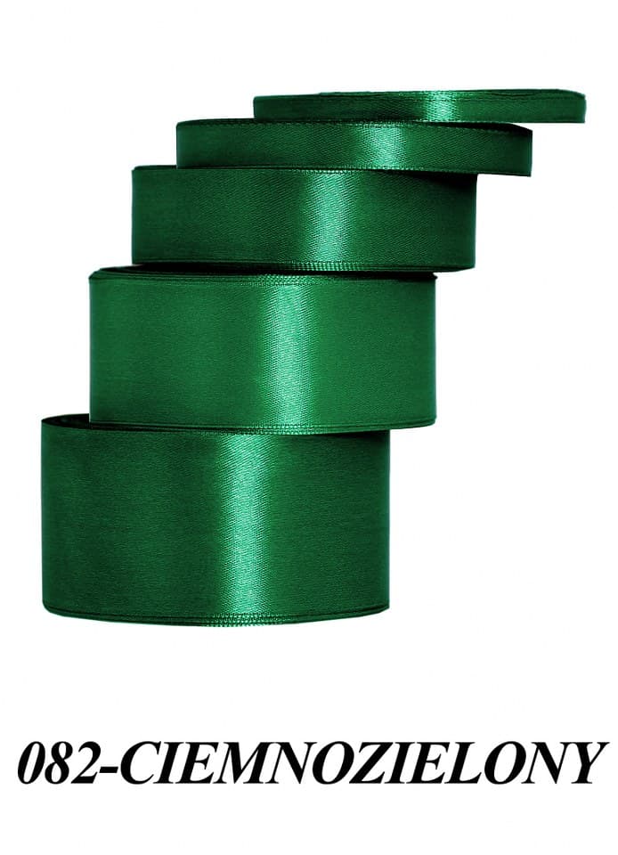 Wstążka satynowa 12mm/32mb, ciemnozielona
