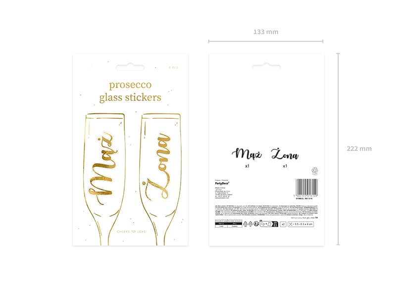 Naklejki na kieliszki " Mąż i Żona" 1op/2szt