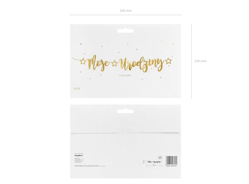 Baner Moje Urodziny złote 16,5x90cm 1op/1szt