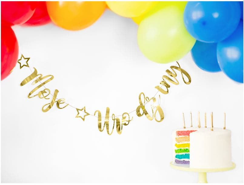 Baner Moje Urodziny złote 16,5x90cm 1op/1szt