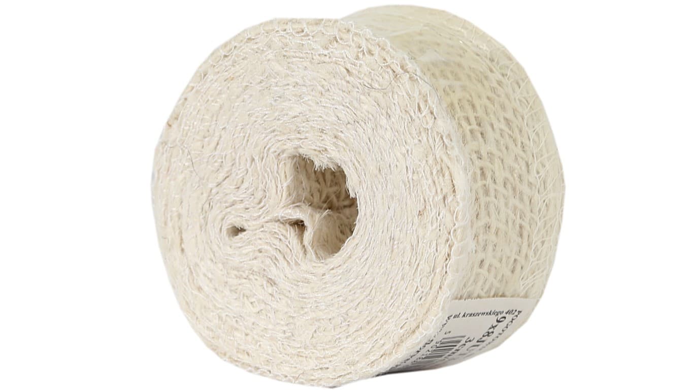 Juta obszywana, 9x8, 3cm/5mb, 260g/m2, wybielana