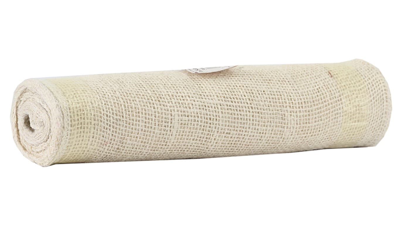 Juta obszywana, 9x8,30cm/5mb, 260g/m2, wybielana