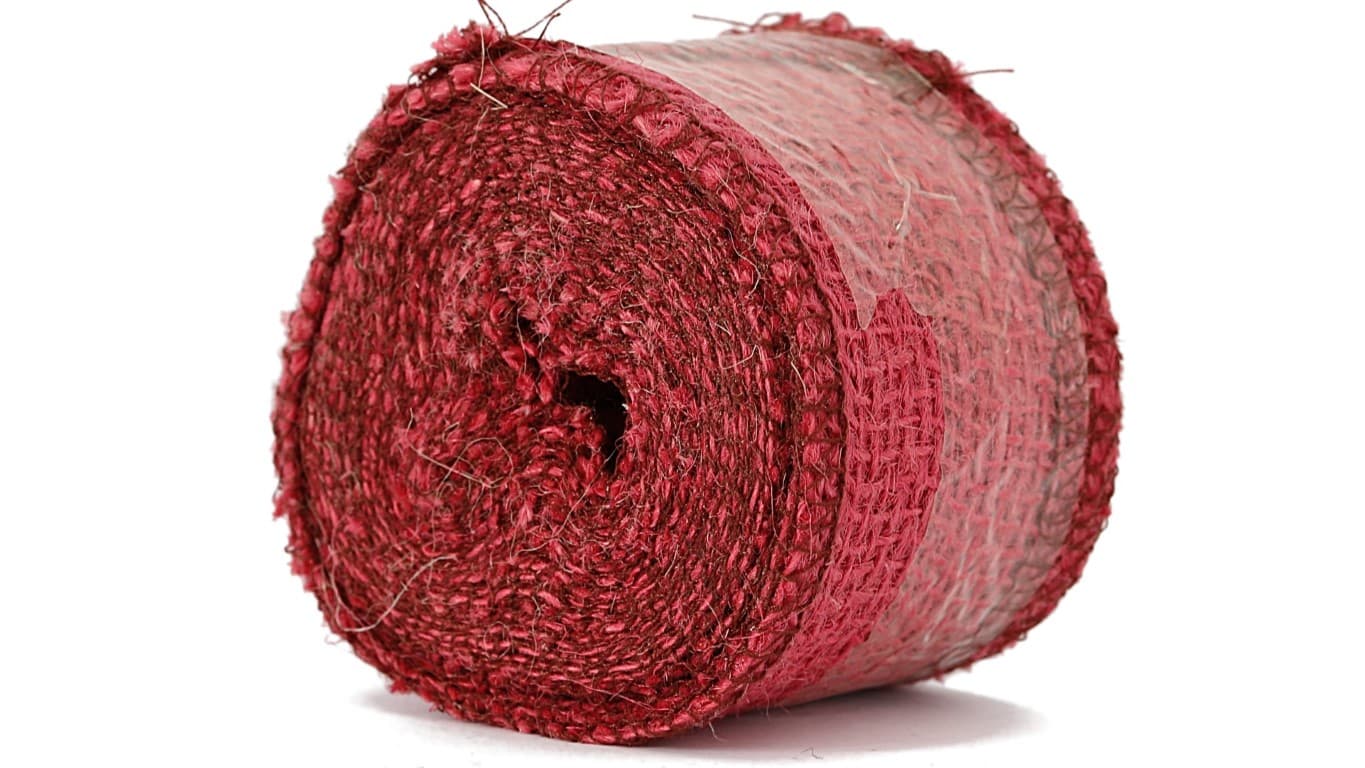 Juta obszywana, 9x8,5cm/5mb, 260g/m2, czerwona