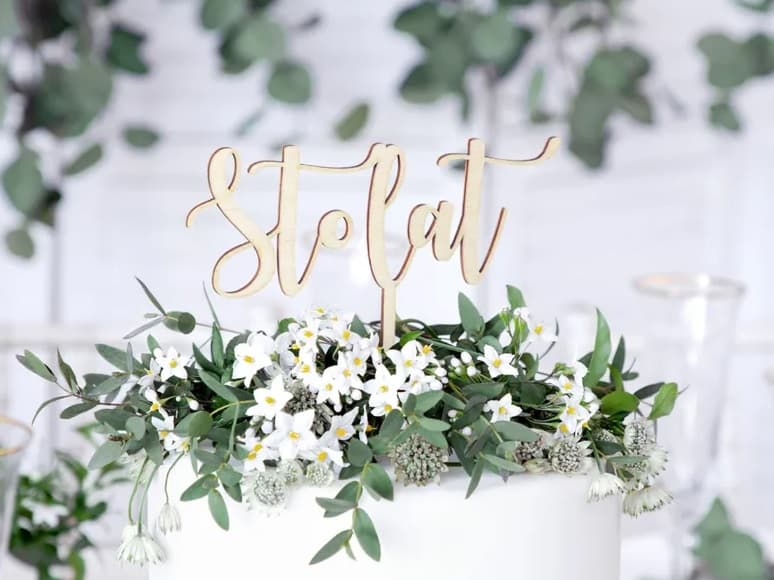 Topper drewniany Sto Lat, 14cm