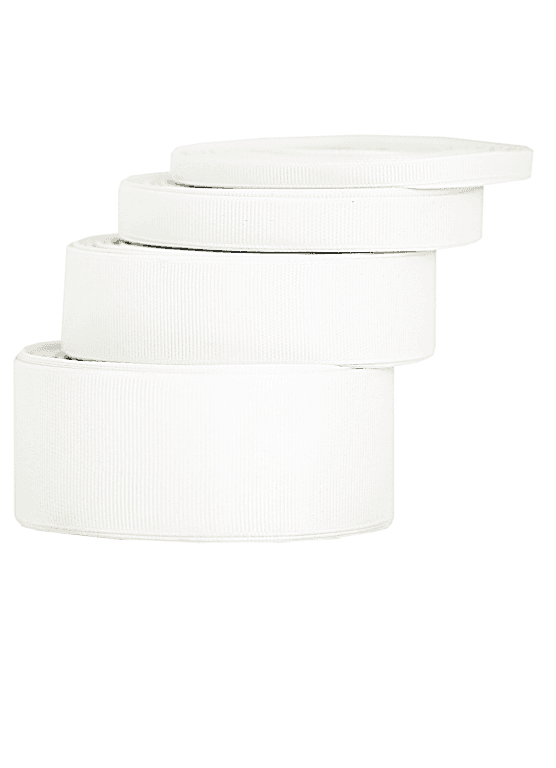 Wstążka rypsowa, 25mm/22mb, biały śmietankowy