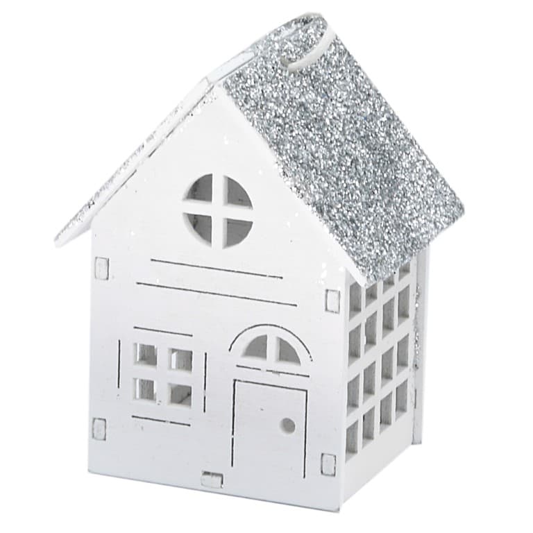 Zawieszka domek drewnian mały BROKAT 3D 4x4,5x6cm