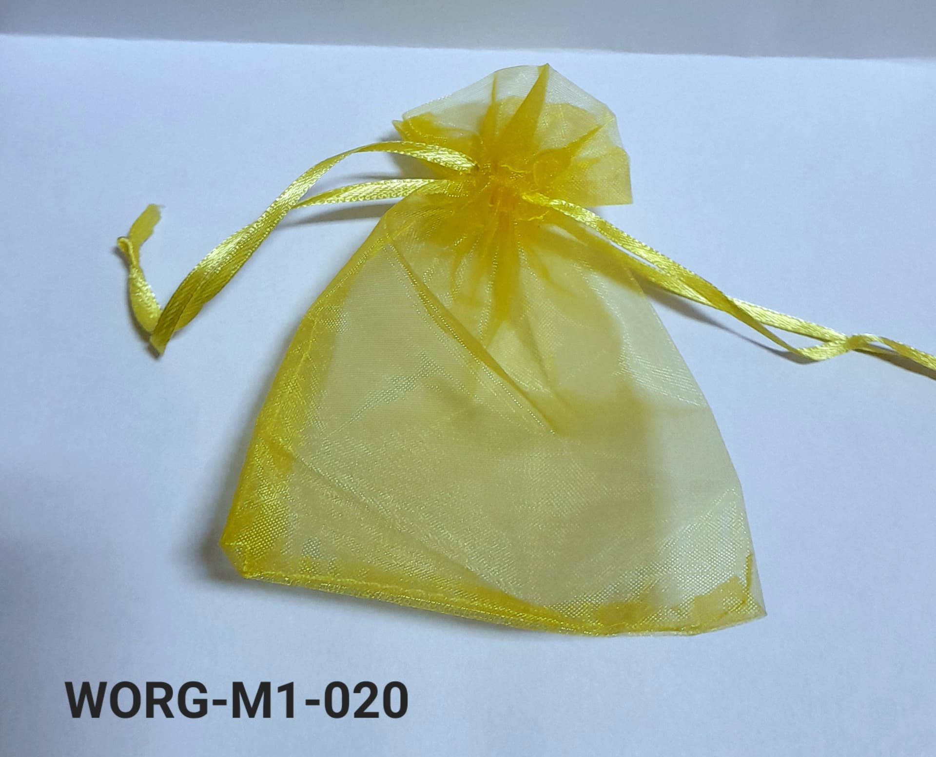 Woreczki z organzy, 8x10cm/12szt., żółty
