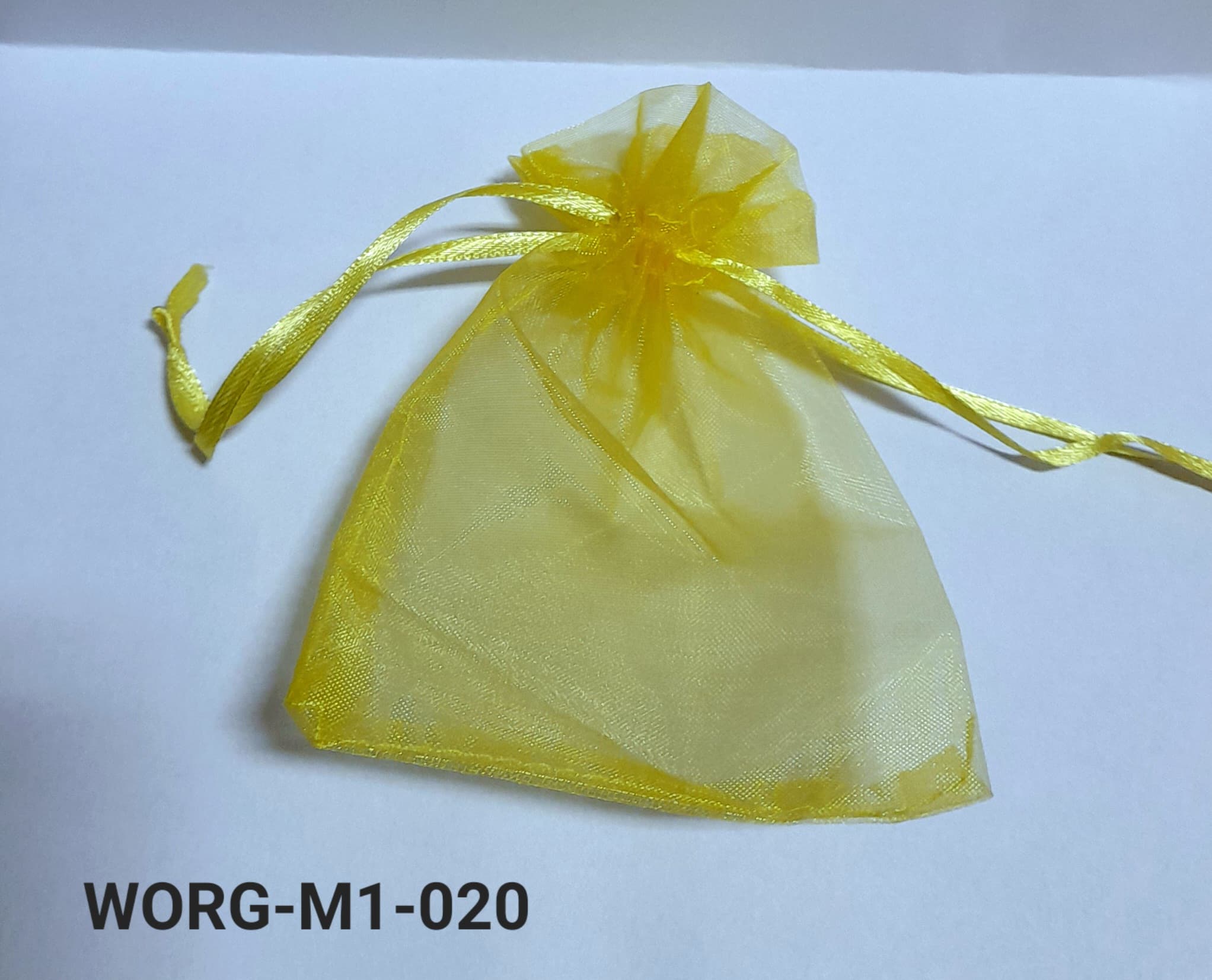 Woreczki z organzy, 8x10cm/12szt., żółty