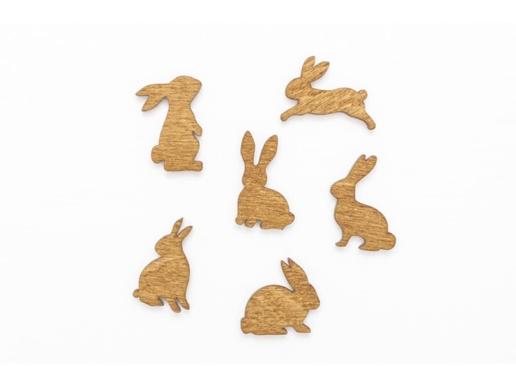 Kształty ze sklejki, 3-5cm, zające mini/ok. 60szt