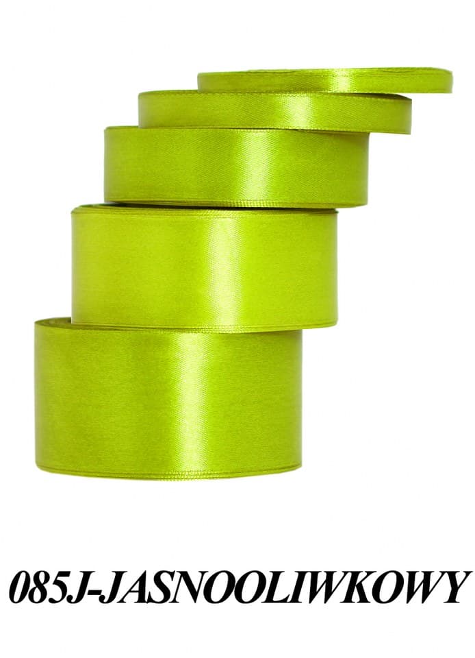 Wstążka satynowa 12mm/32mb, jasna oliwka