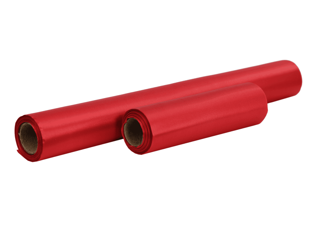 Satyna gładka w rolce, wstążka 16cm/9y, czerwona