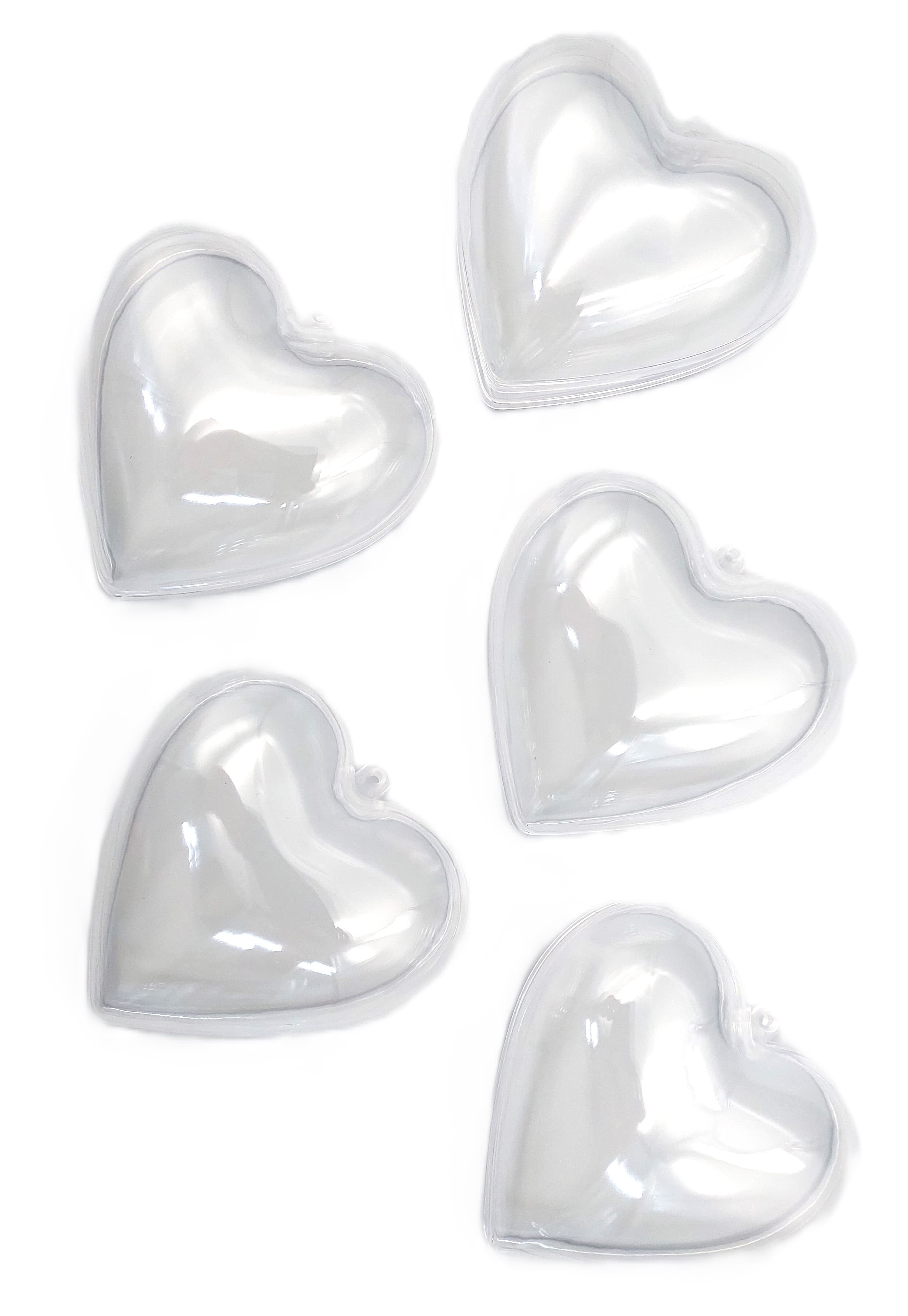 Serce akrylowe płaskie, 80x78x46mm/5sztuk