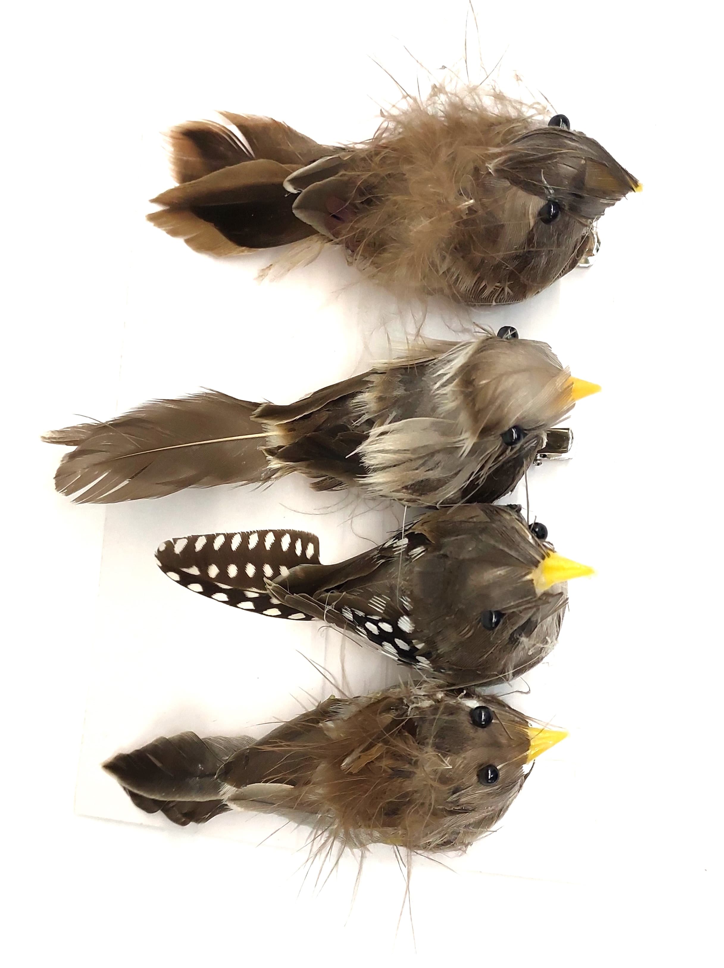 Ptaszki średnie szare na klipsie, 12x5cm/4 szt.