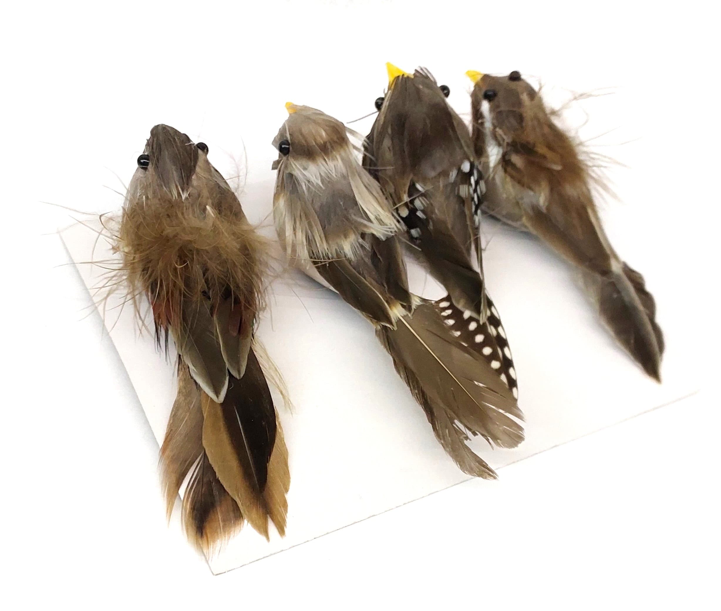 Ptaszki średnie szare na klipsie, 12x5cm/4 szt.