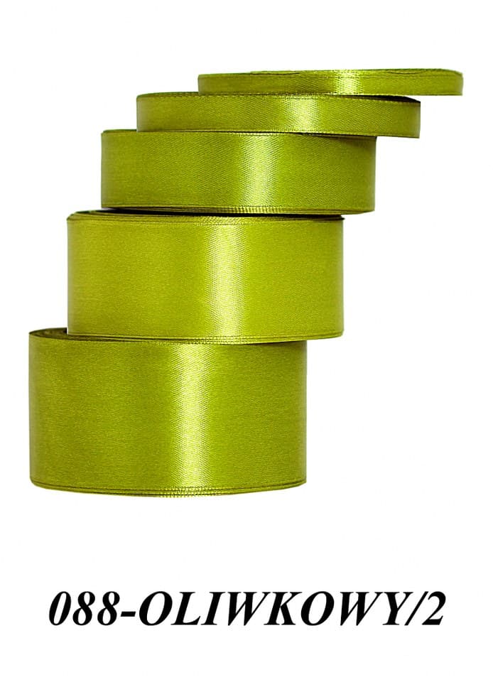 Wstążka satynowa 12mm/32mb, oliwka/2