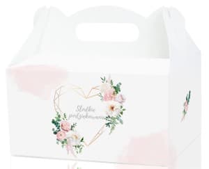 Pudełko ślubne tekturowe na ciasto, RÓŻ