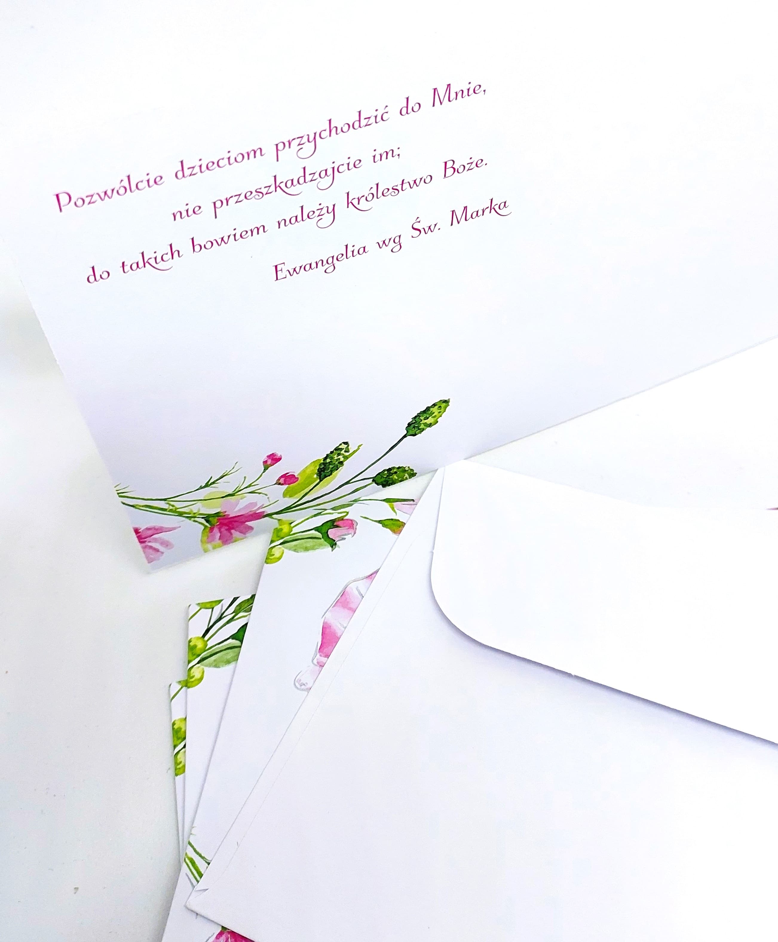 Zaproszenie różowy wózek, Chrzest Św. 1 szt.