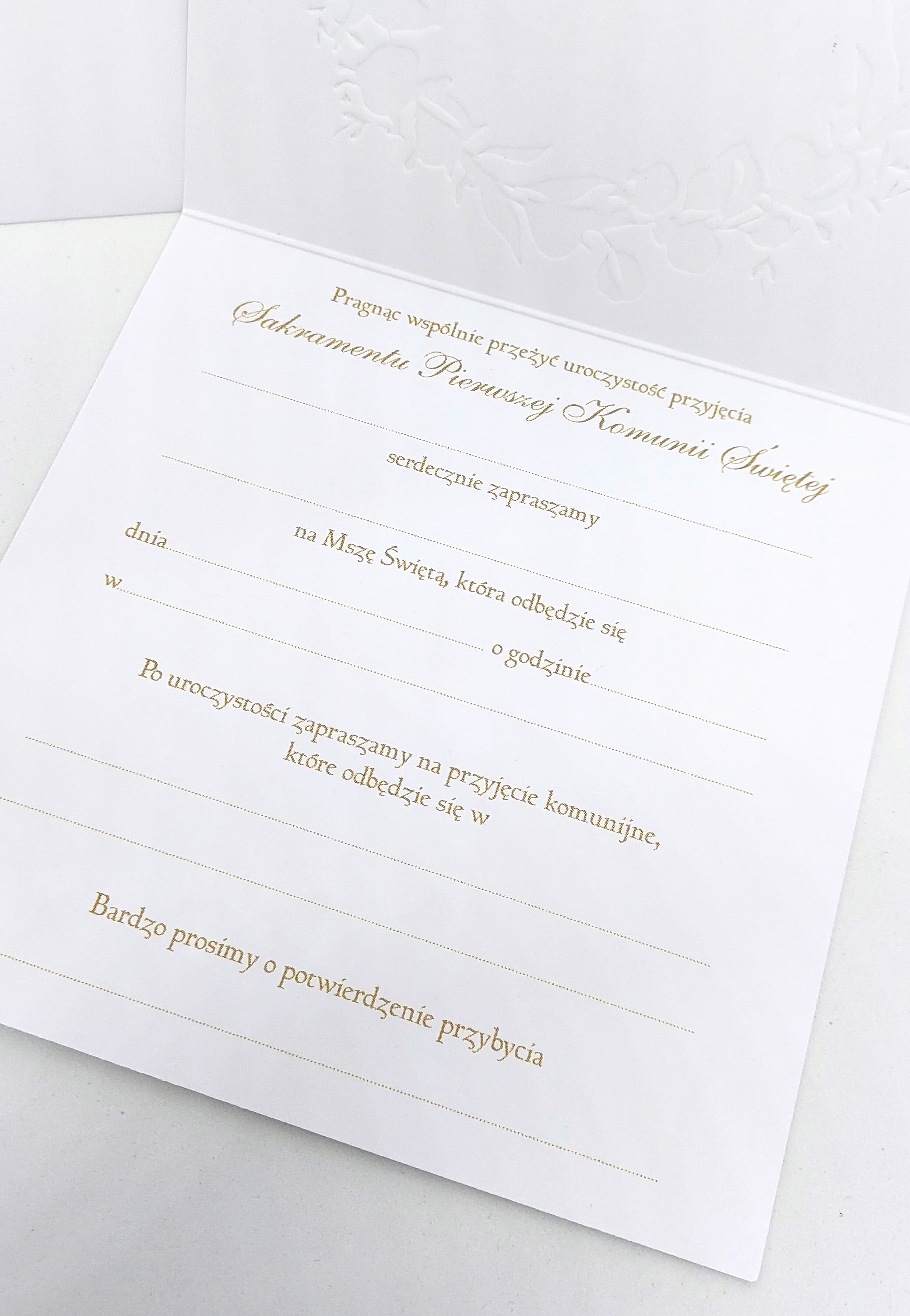 Zaproszenie dla Matki Chrzestnej, Komunia Św. 1szt