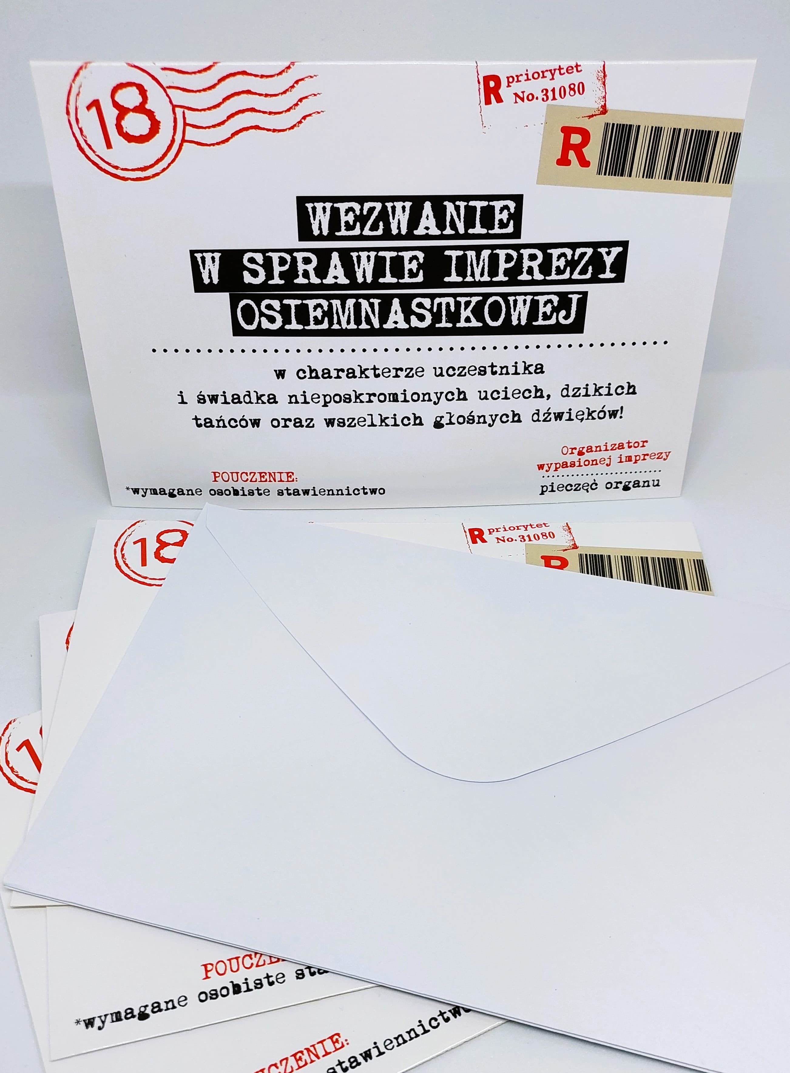 Zaproszenie wezwanie na 18 URODZINY, 1 szt.