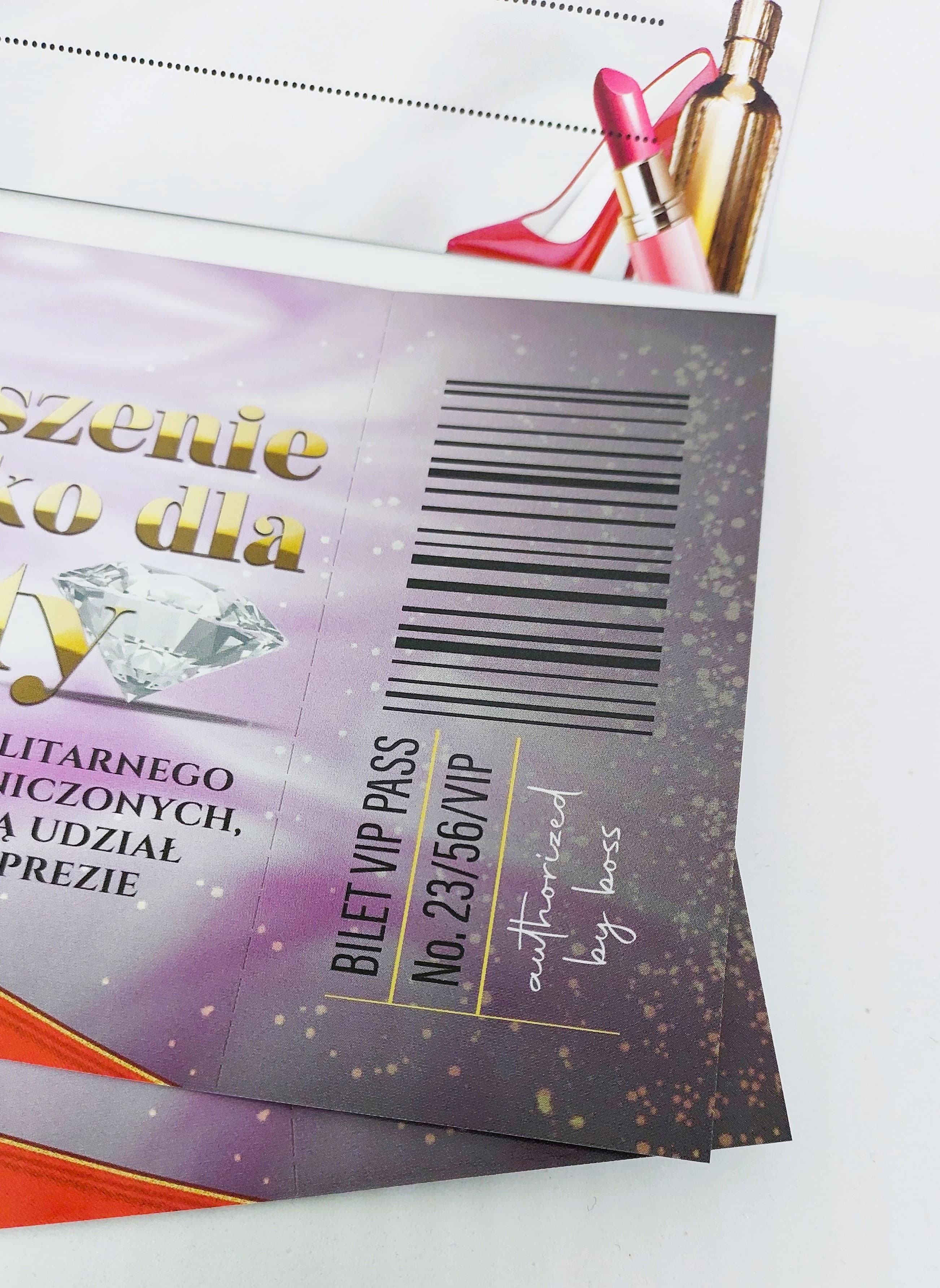 Zaproszenie różowy BILET na 18 URODZINY, 1 szt.