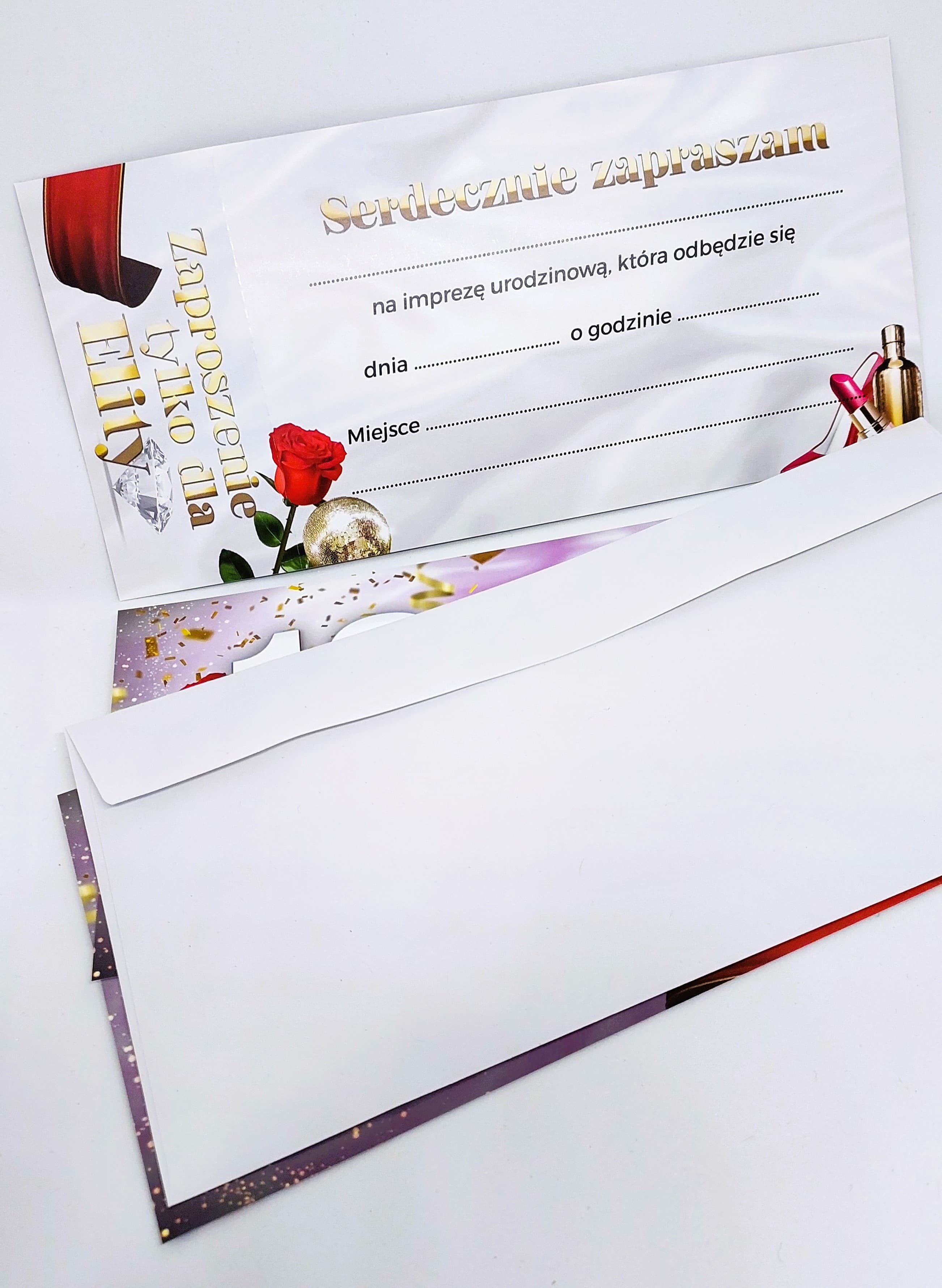 Zaproszenie różowy BILET na 18 URODZINY, 1 szt.