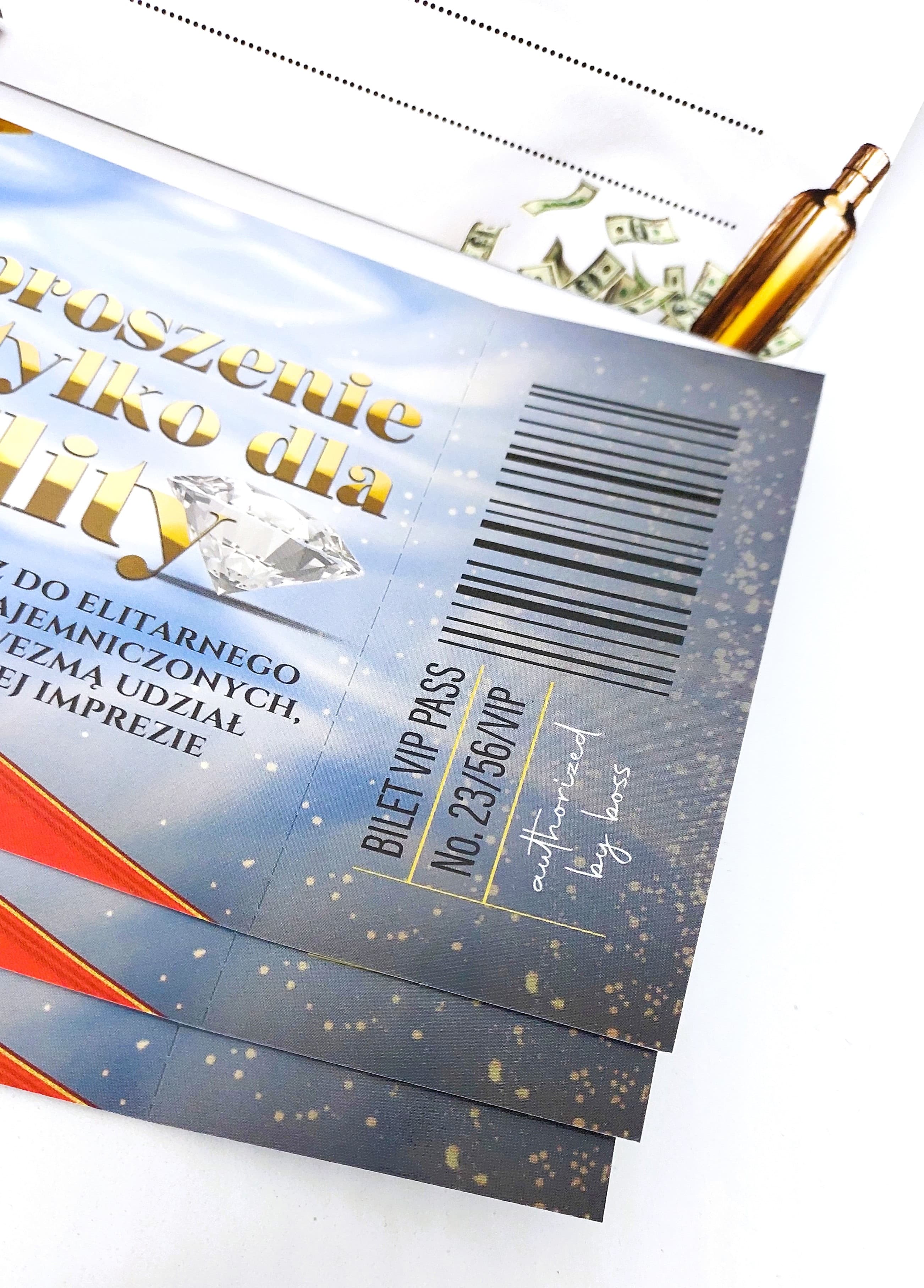 Zaproszenie niebieski BILET na 18 URODZINY, 1 szt.