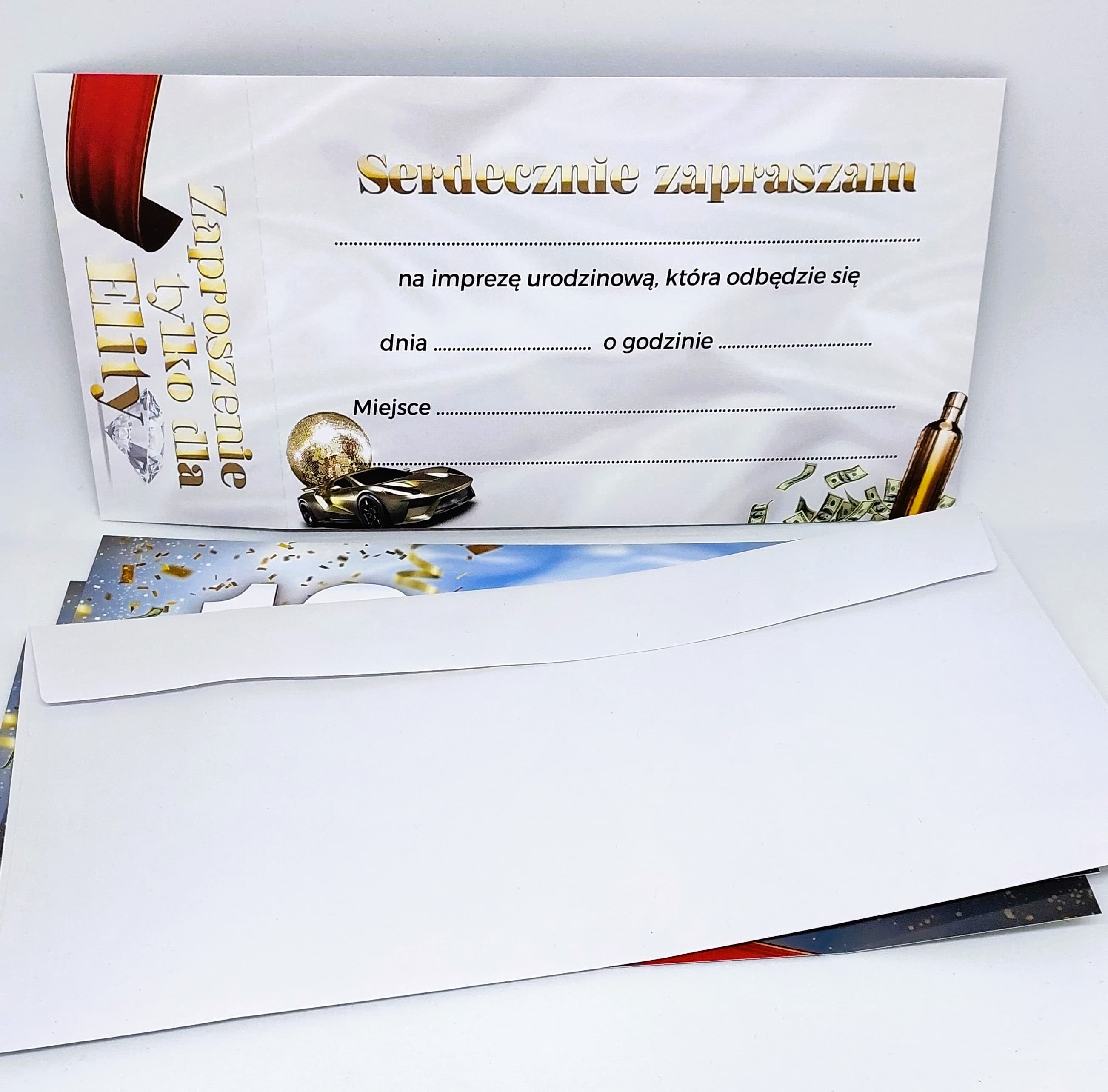 Zaproszenie niebieski BILET na 18 URODZINY, 1 szt.