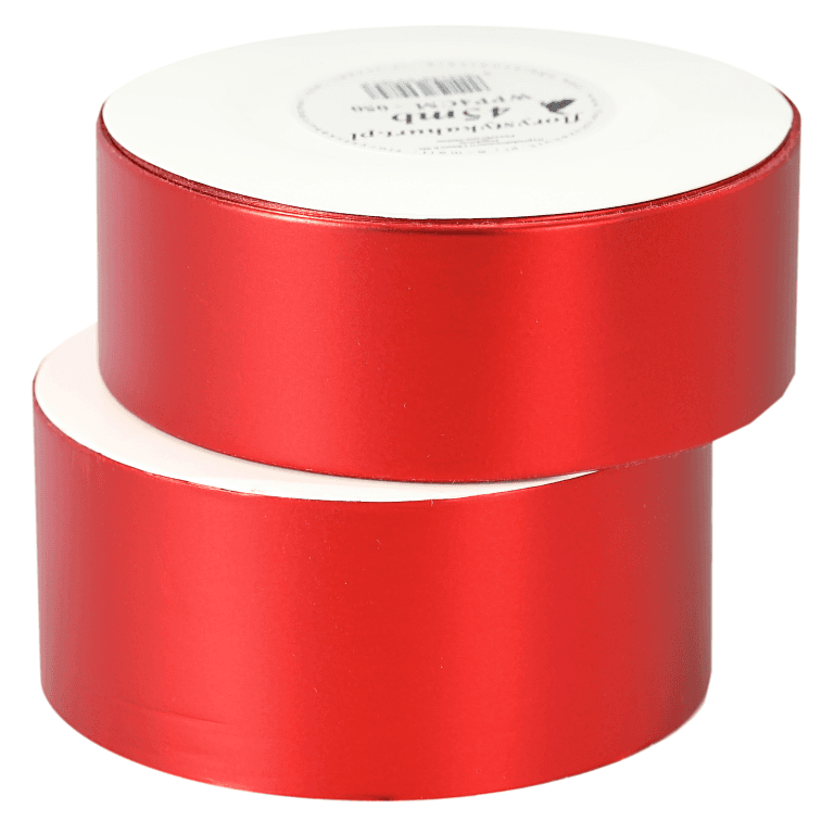 Wstążka plastikowa PP 5cm/45mb, czerwony matowy