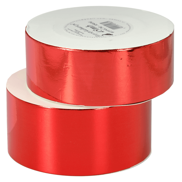 Wstążka plastikowa PP 4cm/45mb, czerwony metalik