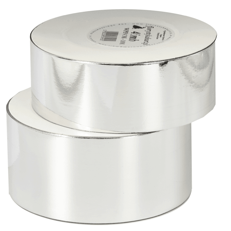 Wstążka plastikowa PP 5cm/45mb, srebrny metalik