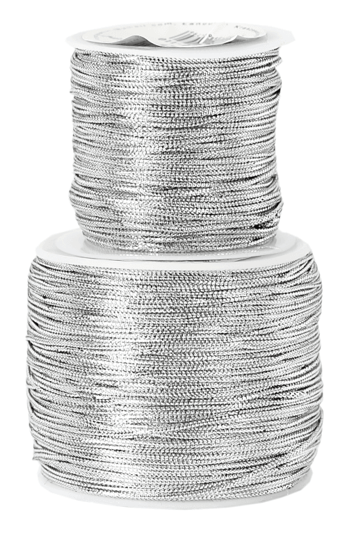 Sznurek florystyczny metaliczny, 1mm/91mb, srebrny