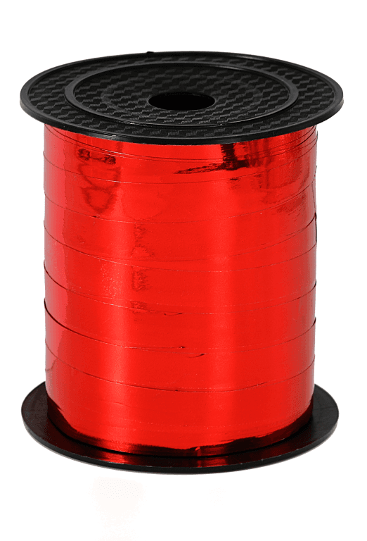 Wstążka plastikowa PP 1cm/100mb, czerwona metal 