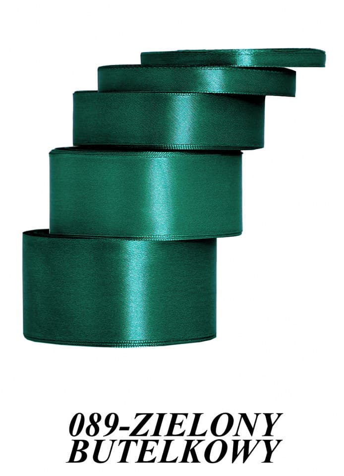 Wstążka satynowa 12mm/32mb, zieleń butelkowa