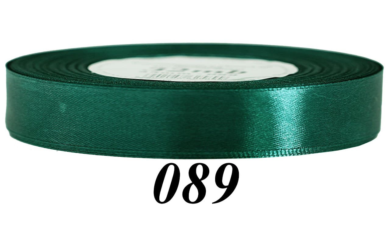 Wstążka satynowa 12mm/32mb, zieleń butelkowa